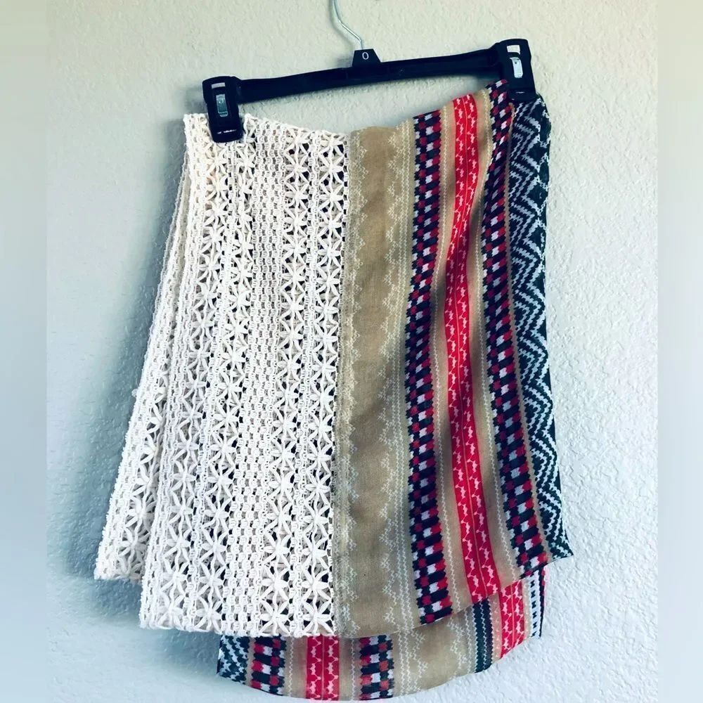 Boho Aztec Tribal Print Infinity Scarf